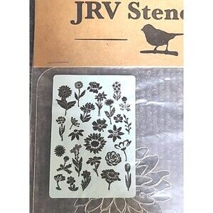NEW JRV 15mil Reusable "Flower Garden" Stencil 17.5x11.5 Jami Ray Vintage floral